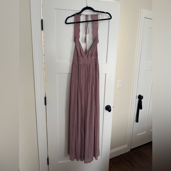 Vici Dresses & Skirts - Vici Mauve Open Back Maxi Dress with Lace Details